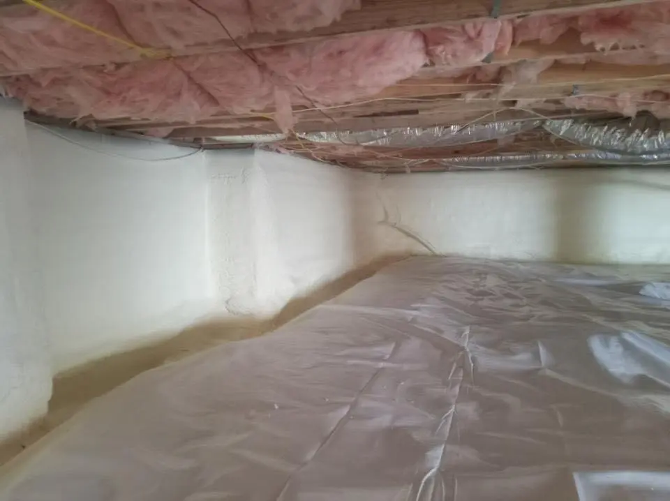 Crawl space encapsulation with closed-cell spray foam for Attic Insulation in Clyde